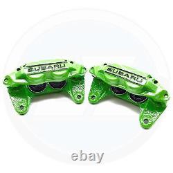 FOR SUBARU WRX STi GENUINE 4 POT FRONT BRAKE CALIPERS PAIR LEFT & RIGHT GREEN