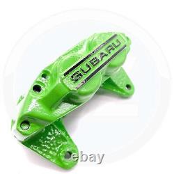 FOR SUBARU WRX STi GENUINE 4 POT FRONT BRAKE CALIPERS PAIR LEFT & RIGHT GREEN