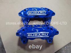 Subaru Impreza Rebuilt Front 4 Pot Brake Calipers Blue Gc8 Gf8 Wrx Sti Jdm 92-00